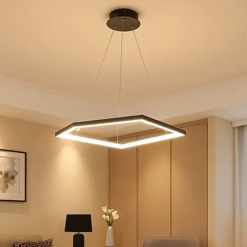 ثريا مودرن اسود 60 سم أضاءة اصفر LED