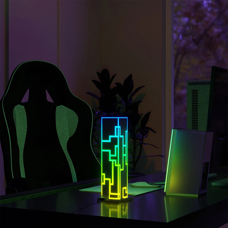 انارة طاولة ذكية متعددة اللوان بتصميم فضائي تحكم بالتطبيق + ريموت