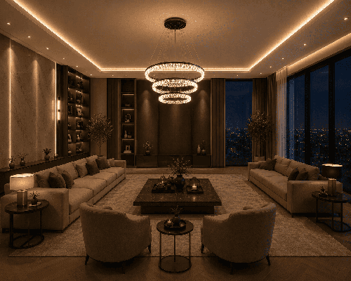 ثريا مودرن اسود الانارة 3 اضاءات 125 واط