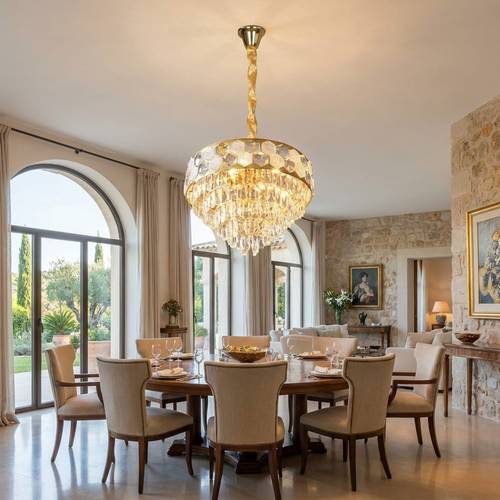 ثريا كلاسيك ذهبي قطر 60 سم  9 لمبة E14