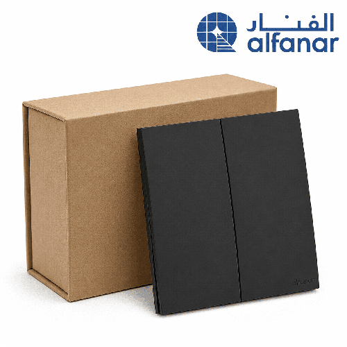 كرتون 10 حبة مفتاح ثنائي ماسه أسود - الفنار