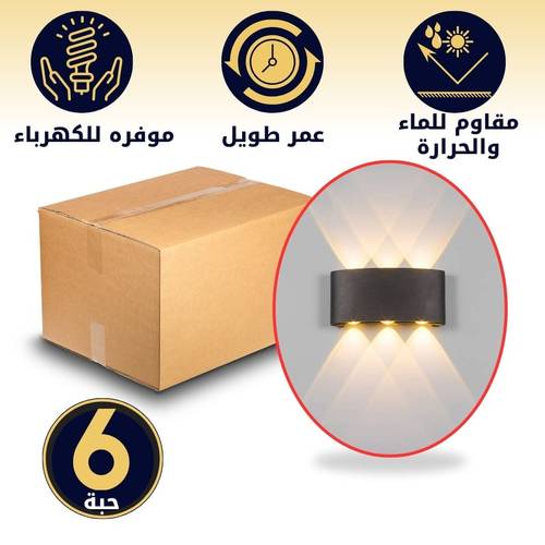 كرتون عدد 6 حبه انارة جدارية 6 عدسة