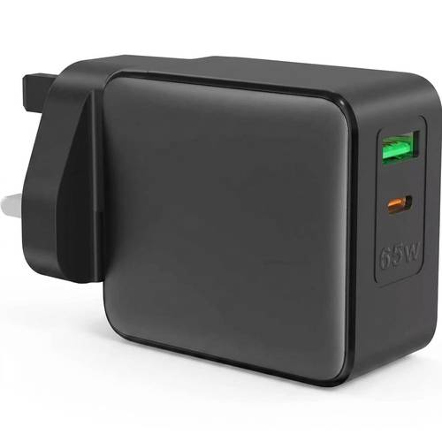 شاحن سريع 65 واط منفذين ( USB + TYPE-C )