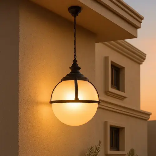 علاقي فانوس خارجي اسود لمبة E27