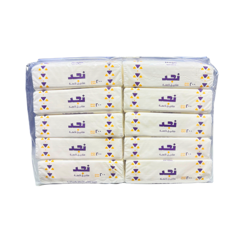 مناديل نجد مفرده – 200 × 1 طبقة | 10 شدة | شركة نجد
