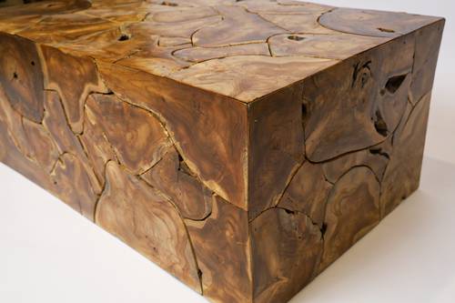 طاولة قهوة من خشب (teak wood) الطبيعي