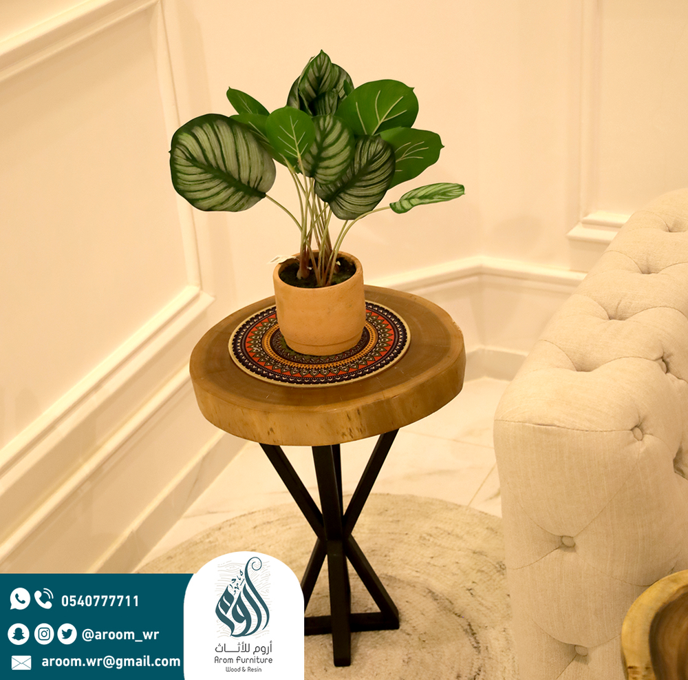 طاولة زاوية من الخشب الطبيعي (8)