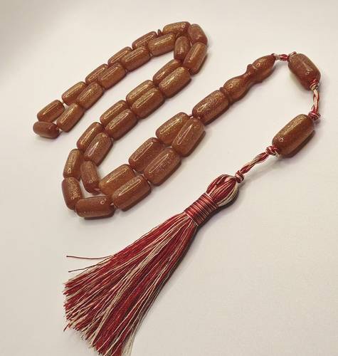 Luxury Modern Cast Bakelite Misbaha Barrel Shape 33 Beads 55g