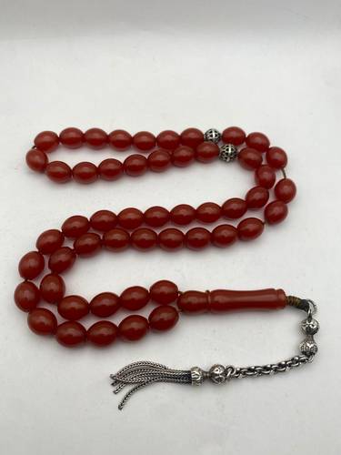 Luxury Vintage Muski Bakelite Misbaha Pigeon Egg Shape 51 Beads 35g – Vintage Crafted