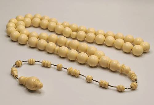 Vintage Bakelite misbaha made from old billiard balls