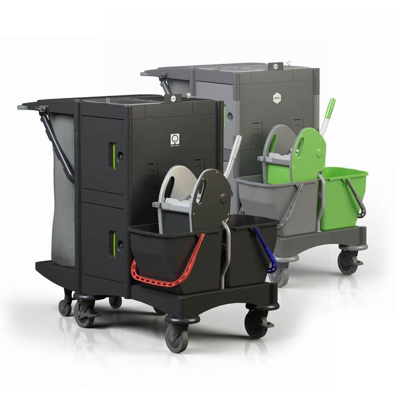 BRIX SCHOOL BLACK IS GREEN TROLLEY WITH BAG 120lt W / EYELETS W
