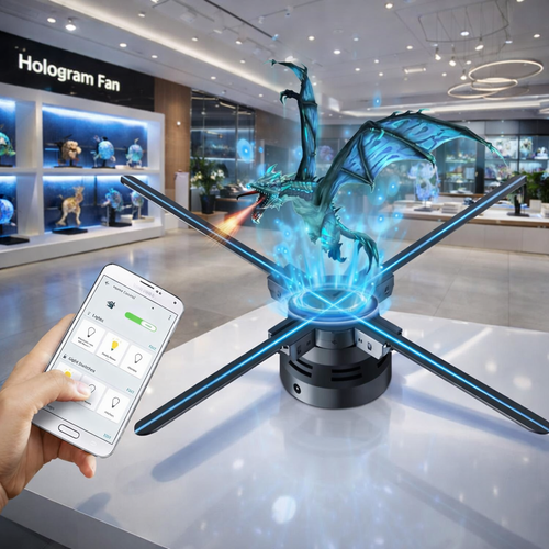 جهاز عرض هولوجرام 3D الذكي (مروحة إعلانية) WiFi & App