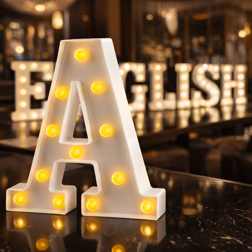 حروف إنجليزية LED مضيئة – إضاءة ديكور كلاسيكية للمناسبات والمنزل