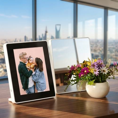 Plastic square Magic Mirror LED Photo Frame