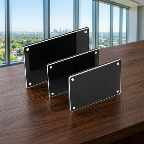 Black and Clear Magnetic Desktop Acrylic Frame