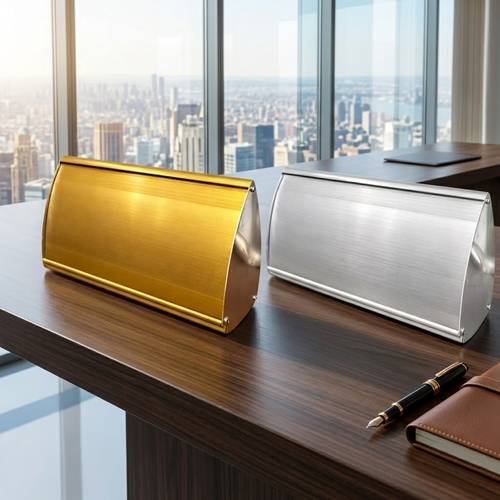 Premium Curved Aluminum Desk Sign