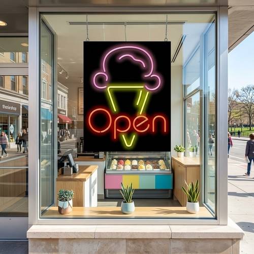 لوحة نيون آيسكريم | لتصميم عصري