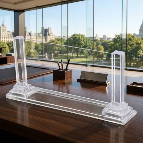 Luxury Acrylic Tower Nameplate Stand - Modern Executive Desk Sign Holder