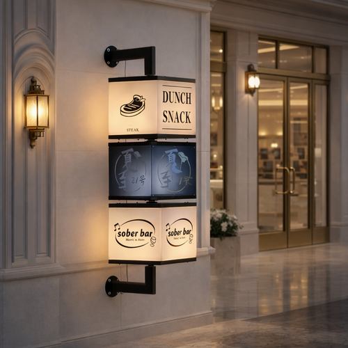 صندوق إضاءة جداري متحرك - مكعبات LED دوارة 360 درجة