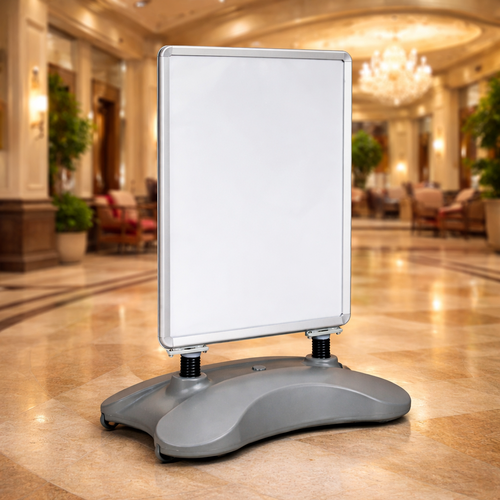 Double-Sided Outdoor Sign Stand with Water Base & Wheels