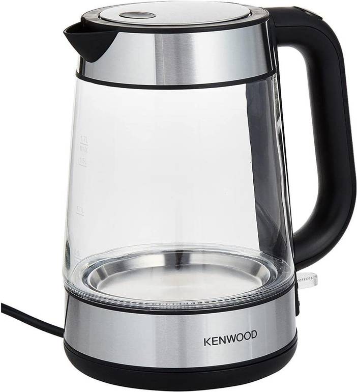 KETTLE KENWOOD GLASS KETTLE 1.7L ELECTRIC KETTLE 2200W CLEAR/SILVER/BLACK - ZJG08