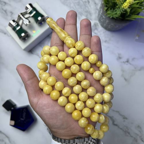 سبحة كهرمان فرز سوبر مشخّط 