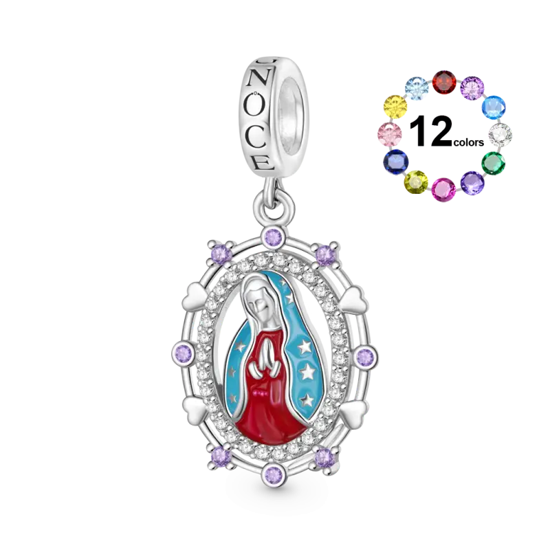 Gnoce Religious Virgin Mary Birthstone Pendant Dangle Charm