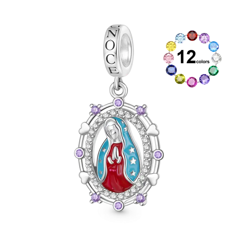 Gnoce Religious Virgin Mary Birthstone Pendant Dangle Charm