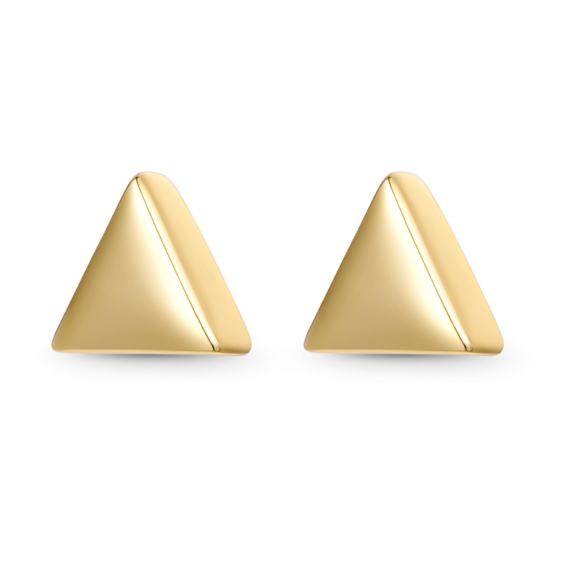 Gnoce Gold Triangle Stud Earrings