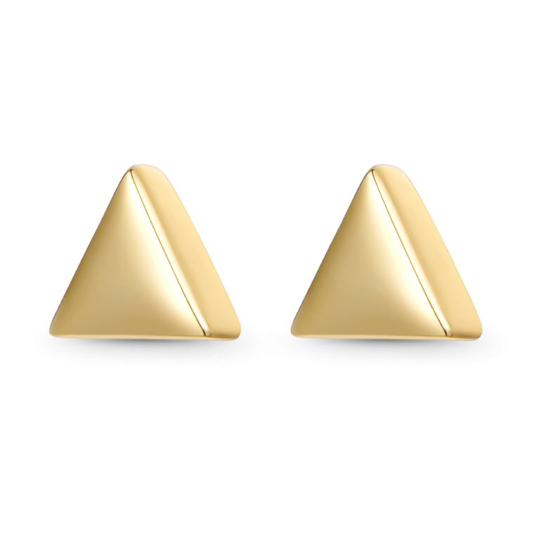 Gnoce Gold Triangle Stud Earrings