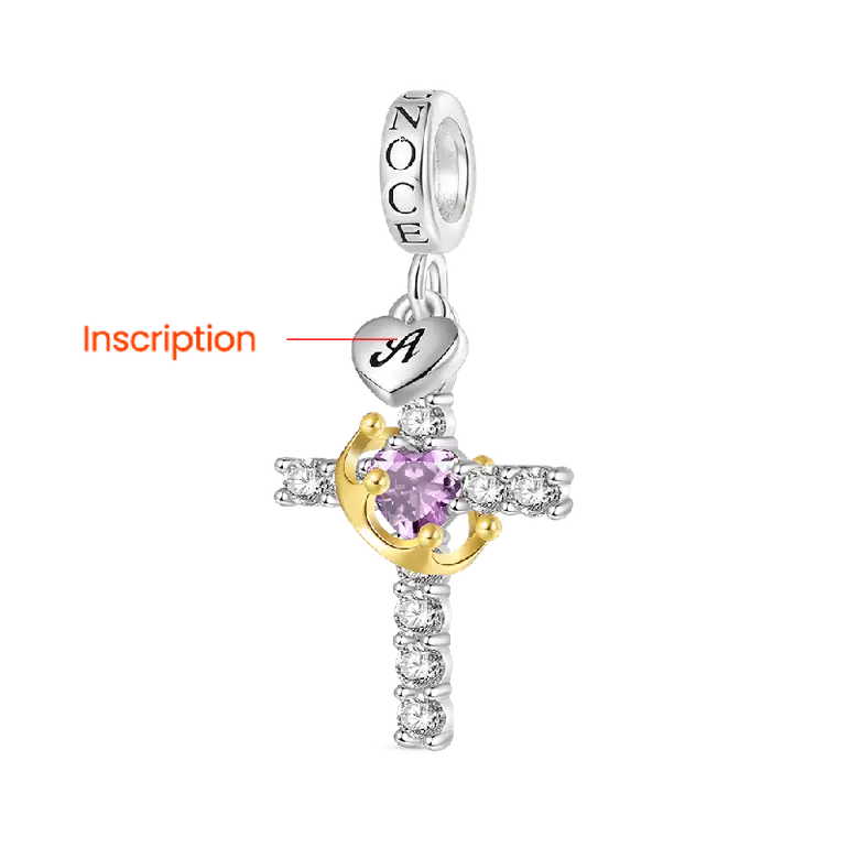 Gnoce Gold Crown of Thorns Nail Cross Pendant Dangle Charm
