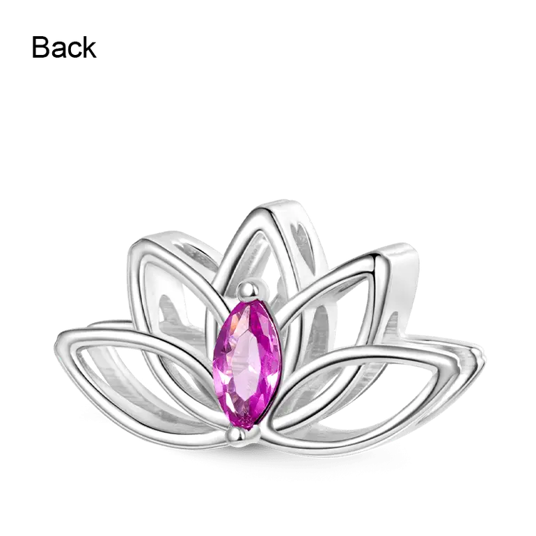 Gnoce Lotus Flower Birthstone Charm