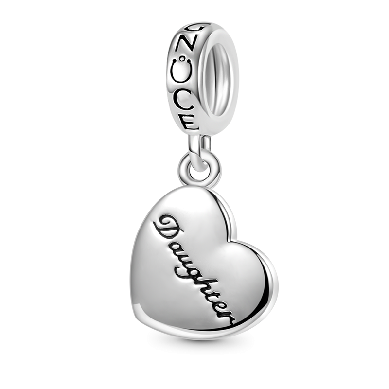 Gnoce Mother & Daughter Heart Pendant Dangle Charm