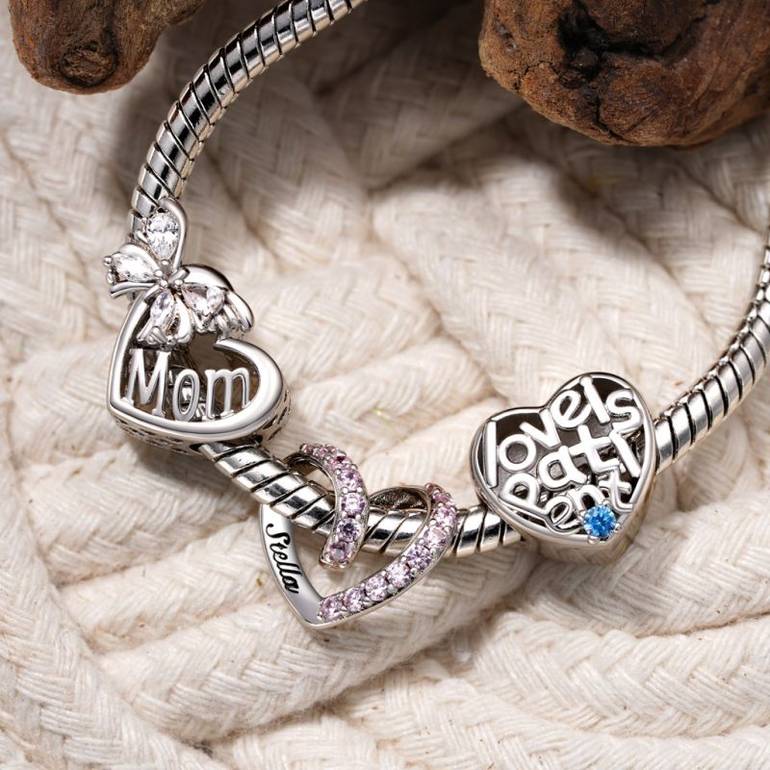 Gnoce Mother's Day Butterfly Heart Charm