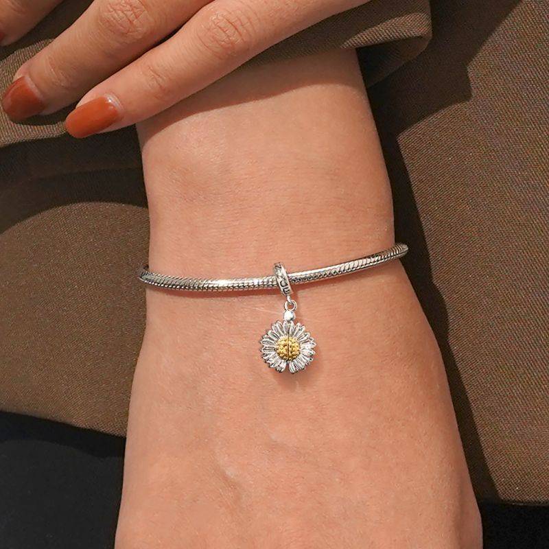 Gnoce Openable Sunflower Engravable Pendant Dangle Charm