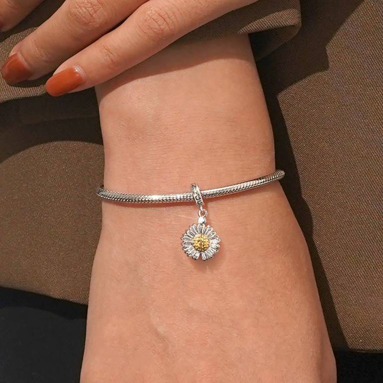 Gnoce Openable Sunflower Engravable Pendant Dangle Charm