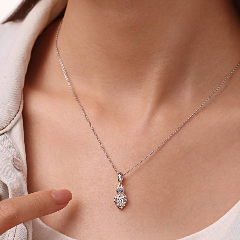 Gnoce Hollow Owl Wings Light Shadow Pendant Dangle Charm