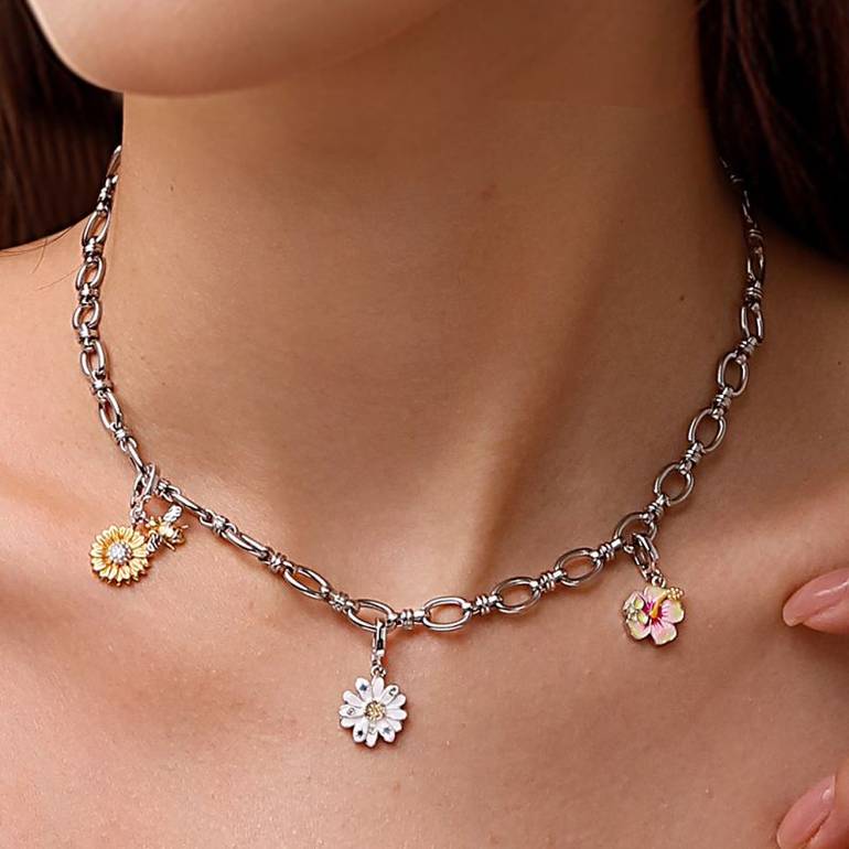 Gnoce Sunflower Bee Clasp Clusters Charm