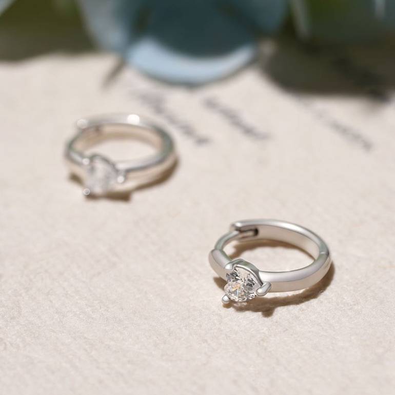 Gnoce Birthstone Heart Hoop Earrings