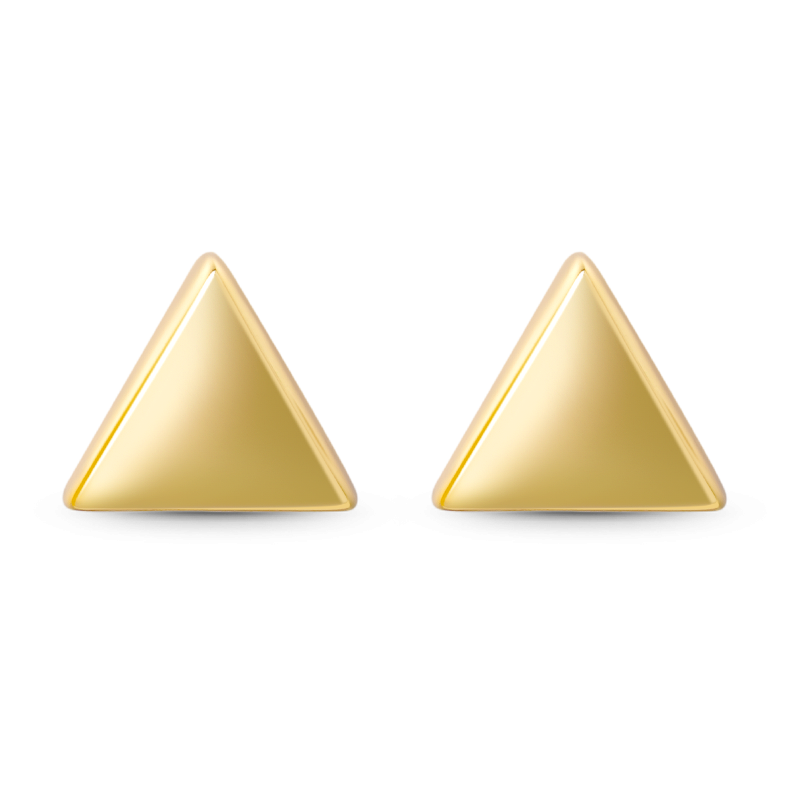 Gnoce Gold Triangle Stud Earrings
