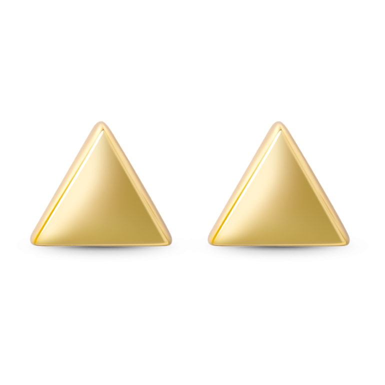 Gnoce Gold Triangle Stud Earrings
