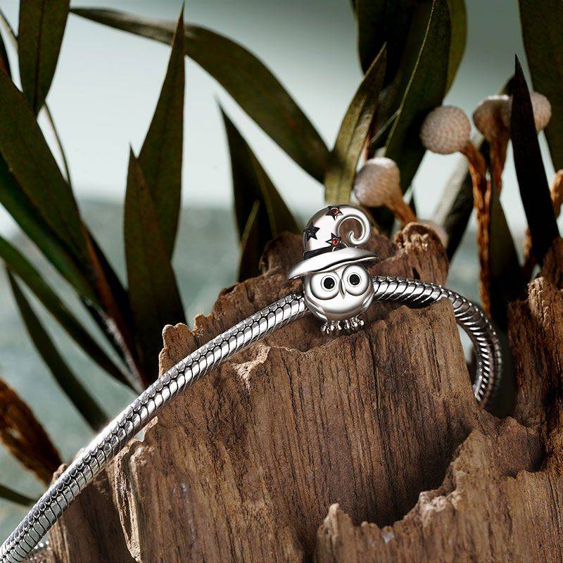 Gnoce Owl with Witch Hat Gift Charm