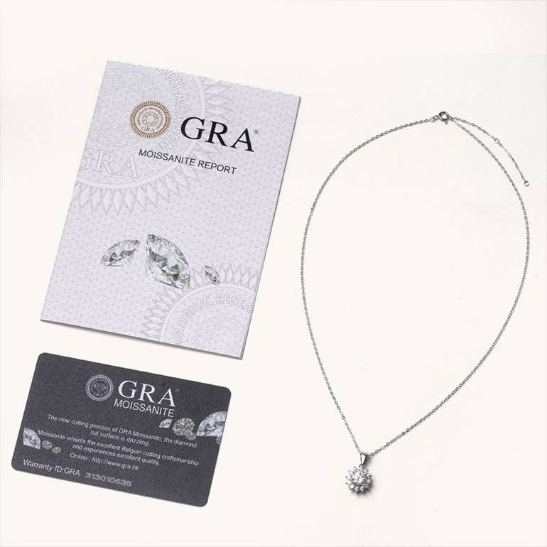Gnoce Timeless 925S & VVS Moissanite Sunflower Pendant Necklaces