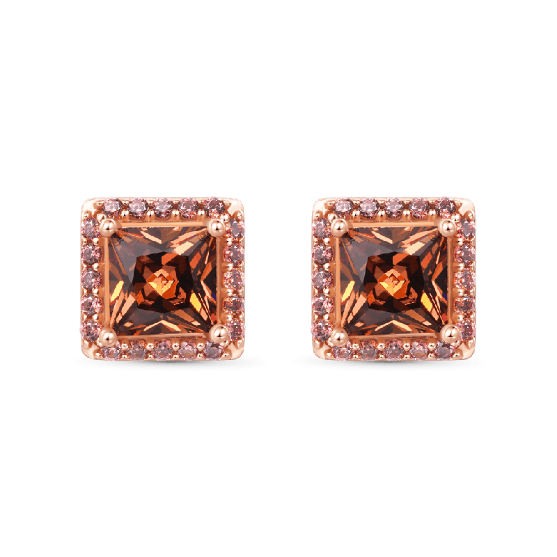 Gnoce Sparkle Princess Cut Hola Stud Earrings