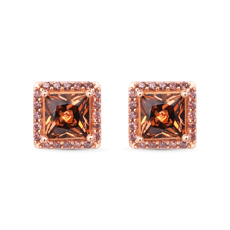 Gnoce Sparkle Princess Cut Hola Stud Earrings