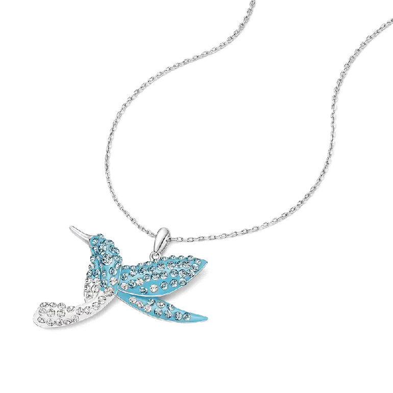 Gnoce Sparkling Hummingbird Pavé Pendant Necklaces
