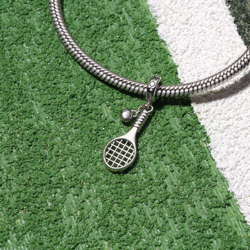 Gnoce Sports Tennis Racket and Ball Pendant Dangle Charm