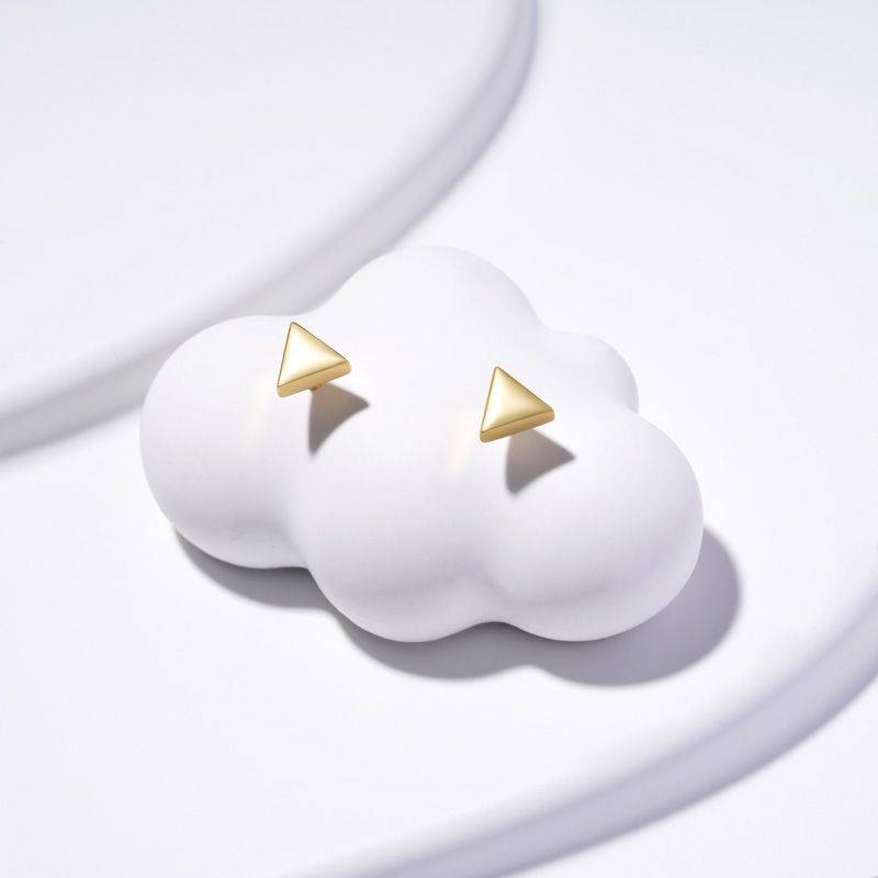 Gnoce Gold Triangle Stud Earrings
