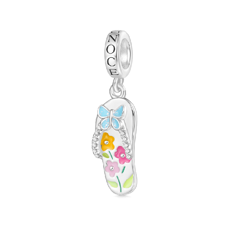 Gnoce Summer Beach Flip-Flop Pendant Dangle Charm