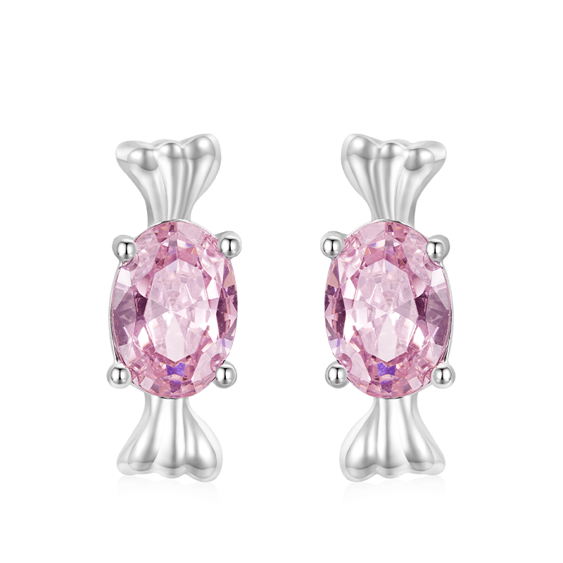 Gnoce Pink Candy Stud Earrings
